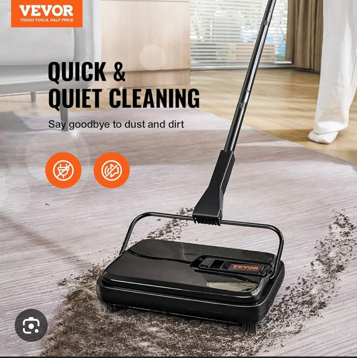 Manual Carpet Sweeper for Home & Office - Efficient 7.87