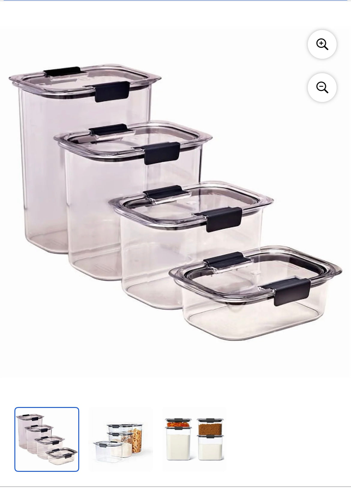 1 Pack Tritan Airtight Pantry Food Storage 8-Pc Set, 2.8 Qt, Dishwasher Safe