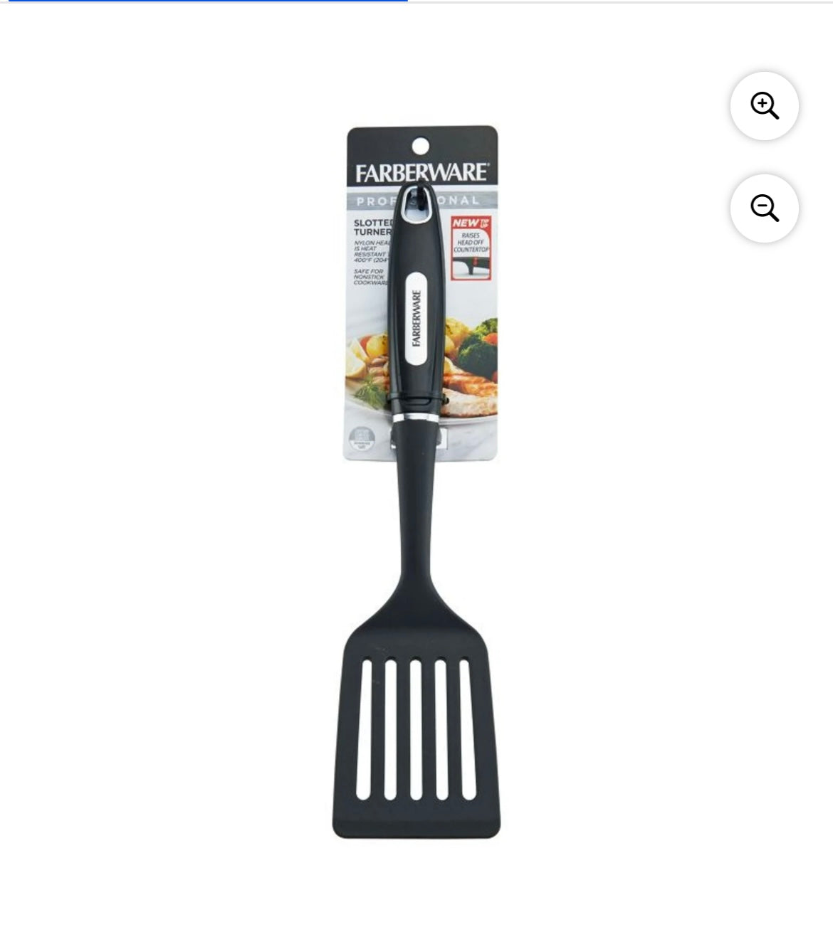(2 pack) Professional Nylon Slotted Kitchen Spatula/Turner with Black Handle