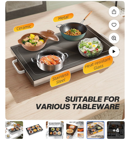 HOMCOM Food Warmer with Adjustable Temperature