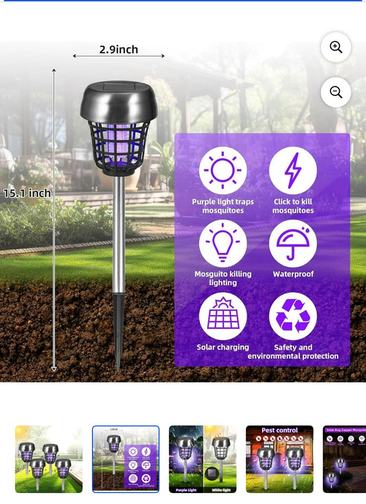 Solar Mosquito Zapper 4-Pack