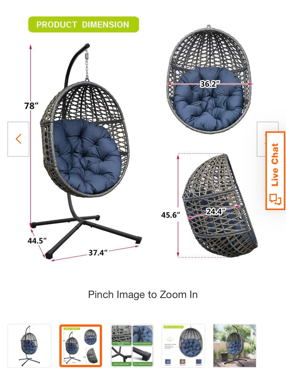 Wicker Hanging Swing Chair