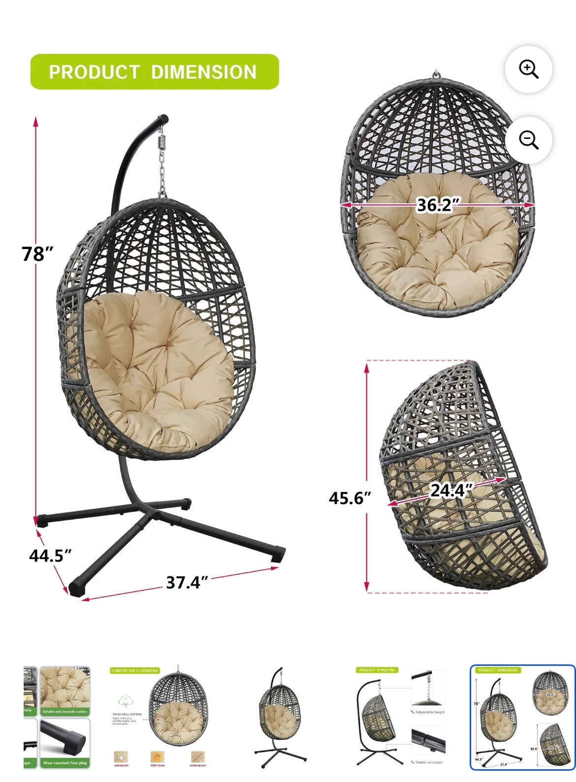 Wicker Hanging Swing Chair