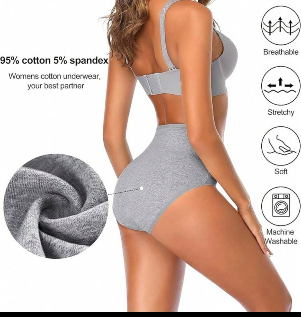 Quick Dry Postpartum Women's Underwear Briefs Breathable Reusable Period Panties for Women's 4 Pack Sets